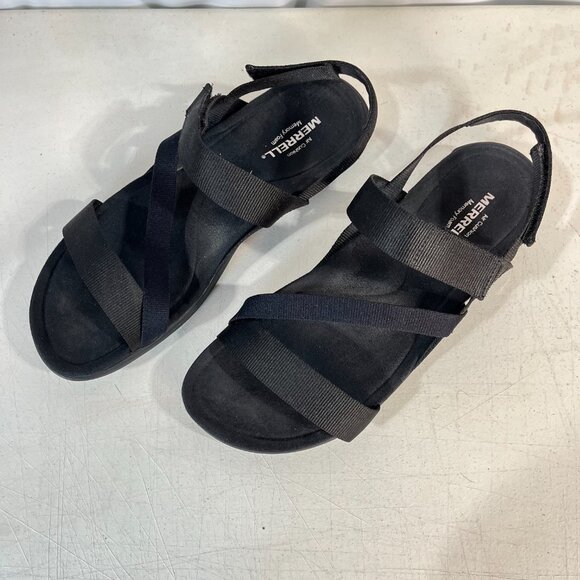 Merrell-District 3 Strap Web Strappy Sandal Women 9 US Black J004690 Comfort Sho - Picture 2 of 13